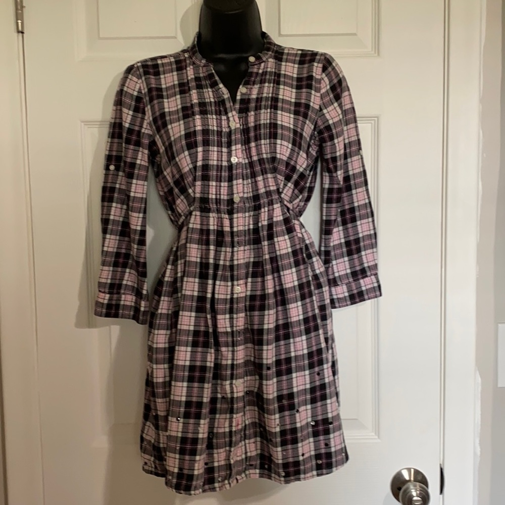 PINK VS 1986 Plaid Button Down Babydoll Top Sz XS